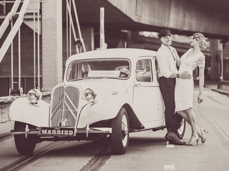 Citroen 11 CV Hochzeit